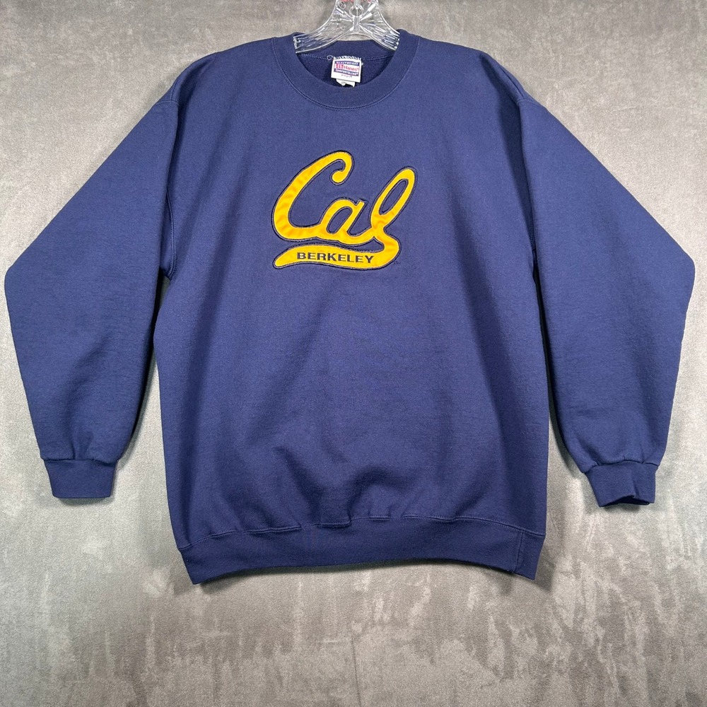 Vintage Hanes Cal Berkeley Sweatshirt Mens Large Navy Blue Collegiate Crewneck